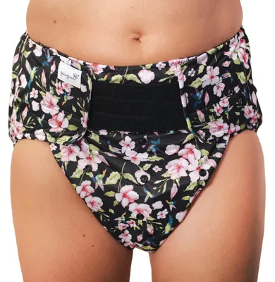 Zdjęcie produktu dla Pielucha wielorazowa dla dorosłych z kieszonką i wkładem chłonnym - Rozmiar XL/2XL - Hummingbirds