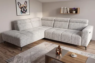 Image de Une icône du confort moderne : canapé d'angle « Velvet », fonction relax électrique, appuie-tête réglables, port USB