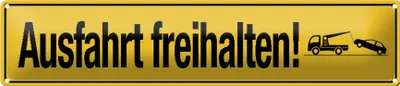 Produktbild von Blechschild Ausfahrt freihalten, 46x10 cm, Blechschilder Achtung  Widerrechtlich