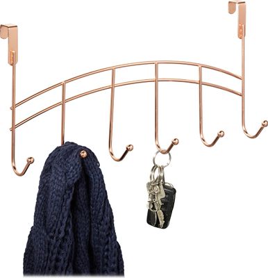 relaxdays Türgarderobe zum Einhängen 6 Haken