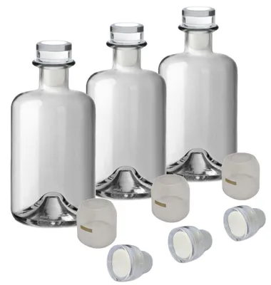 Produktbild von 9x Apothekerflasche Glas Apotheker Flaschen Set leer 500ml mit transparenten Korken & Kapseln zum selbst Befüllen & Verschließen