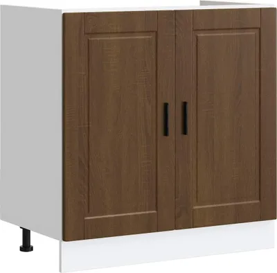Produktbild von vidaXL Spülenunterschrank Porto Braun Eichen-Optik 80x46x81,5 cm