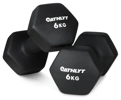 Zdjęcie produktu dla Hantla neoprenowa Athlyt Unisex, czarna, 2 x 6 kg | Zestaw hantli