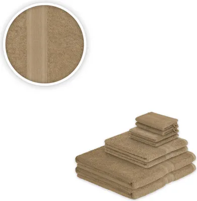 Produktbild von Handtücher Kombi Pärchen Set 8teilig 500 g/m²  Frottee Sand
