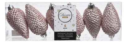 Produktbild von Christbaumschmuck Zapfen bruchfest Ø 4,5 cm H 8 cm 6 Stück rosa