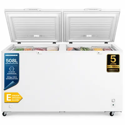 Produktbild von Heinner HCF-M508INVCE++ Gefriertruhe 508 L, Convertible (Gefrier-/Kühlschrank), Verriegelbar, Weiß