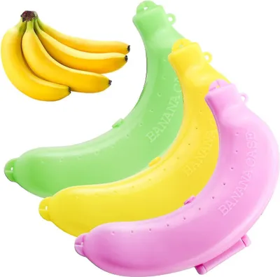 Produktbild von Bananenhülle, 3er-Pack, verschiedene Farben, Bananenhalter, Outdoor-Reise, süßer Bananenschutz, Aufbewahrungsbox