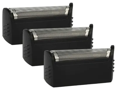 Produktbild von vhbw 3x Scherfolie kompatibel mit Braun 2560, 2540, 2540s, 5596, 5597, 5462, 5459, 5461 Elektrorasierer + Rahmen, schwarz/silber
