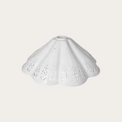 Produktbild von KEYHOMESTORE | Perforierter Lampenschirm aus weißer Keramik, Ø 38 cm