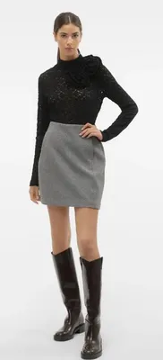 Immagine prodotto di Vero Moda VMFORTUNEALLISON HW SHORT SKIRT GA Grigio Medio Melange XS