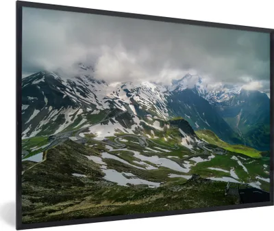 Produktbild von MuchoWow® Gerahmtes Poster Panoramablick von der Großglockner Hochalpenstraße in Österreich 90x60 cm - Poster mit Schwarzem Bilderrahmen Wandposter Rahmen Foto Bilder - Fotorahmen - Foto-Plakat
