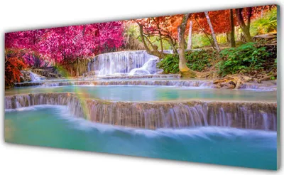 Produktbild von Glasbilder 125x50 Wandbild Druck auf Glas Wasserfall Natur