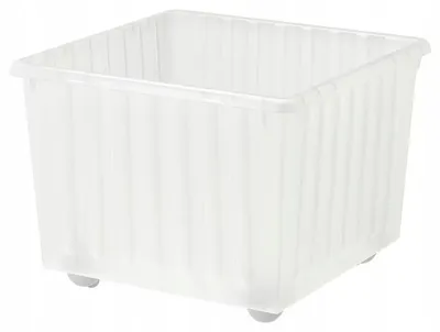 Produktbild von IKEA VESSLA Aufbewahrungsbox Weiß mit Rollen