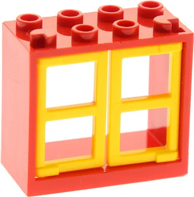 Produktbild von 1x Lego Fenster Rahmen 2x4x3 rot Fensterladen 1x2x3 gelb 60608 4528164 60598