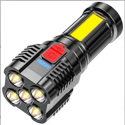 Produktbild von Ultrastarke LED-Taschenlampe, 10000 Lumen, wiederaufladbar, wasserdicht, einstellbar für Camping und Wandern