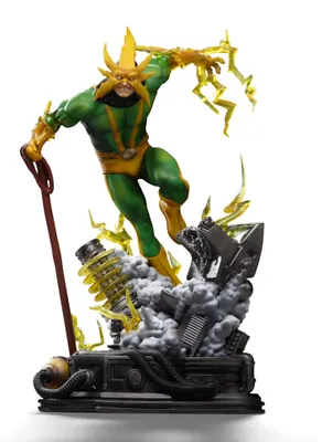 Image de Diorama « Electro » de Spider-Man contre ses ennemis, par Iron Studios, à l'échelle 1/10, figurine de 25 cm    Taille unique