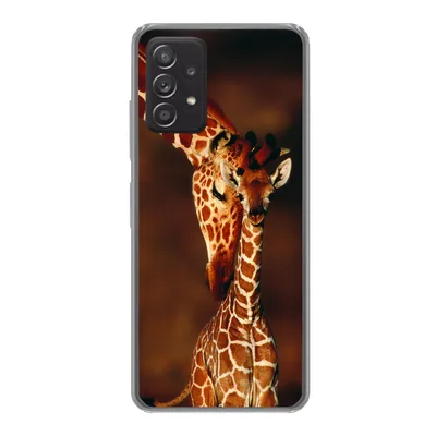 Produktbild von MuchoWow® Handyhülle Schutzhülle Hülle für Samsung galaxy a73 Giraffe - Kalb - Porträt Silikon Softcase Handy Hülle - Handyhülle