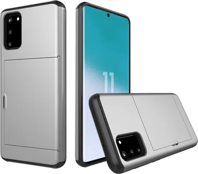 Produktbild von Hülle für Samsung Galaxy S20 6.2 Zoll mit Kartensteckplatz Case Cover Stoßfest Silber