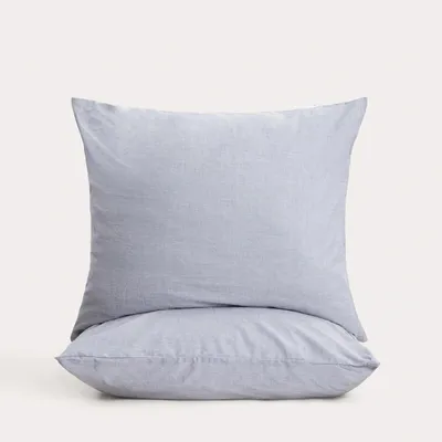 Zdjęcie produktu dla HOMLA Zestaw dwóch poszewek GOSSY bawełnianych z barwionych nici niebieskich 2*70x80 cm