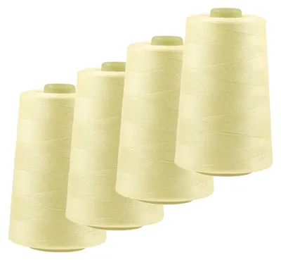Produktbild von 4 x 4572m Overlock-Garn Overlock-Nähgarn  Polyestergarn Farbe 501 bis 540, Farbe:A508 ananasgelb