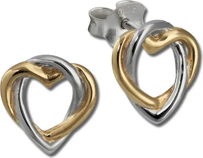 Produktbild von SilberDream Ohrstecker für Damen Silber 333 vergoldet Herz Ohrringe SDO452Y