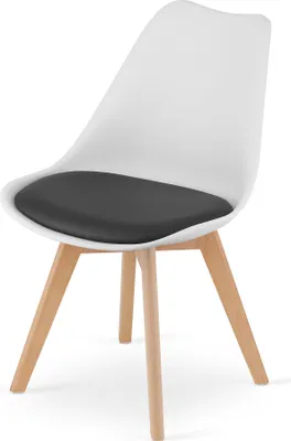 Produktbild von Home Collective Esszimmerstuhl Stuhl Wohnzimmerstuhl weiss schwarz mit Kunststoffbeinen in natur, bequemer & stabiler Schalenstuhl