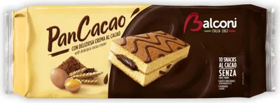 Produktbild von Balconi PanCacao Snack al Cacao Weicher Biskuitkuchen und Süße Kakaocreme 280g