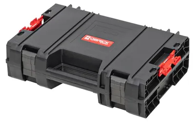 Produktbild von Werkzeugkoffer Werkzeugkasten leer - 450 x 322 x 126 mm - Schwarz und Rot - 11 Fächer - Modular erweiterbar