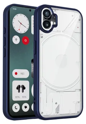 Obrázek produktu pro Pouzdro pro Nothing Phone 1 průhledný zadní kryt s TPU rámečkem, odolné proti nárazům Modrý