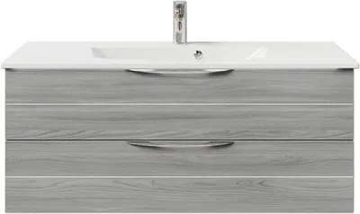 Produktbild von Pelipal Badmöbel-Set Sunline 300 BxHxT 117 x 49,9 x 48 cm Frontfarbe sangallo grau Badmöbel-Set mit Waschtisch Mineralma