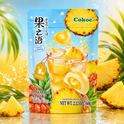 Produktbild von Cokoc Pineapple Flavor Filled Gummies 60g