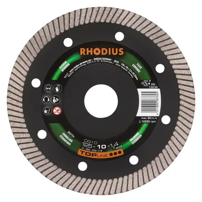 Produktbild von RHODIUS Diamantscheiben Fliesen/Keramik DG10 125 x 10,0 x 1,4 x 22,23 mm 1 Stück