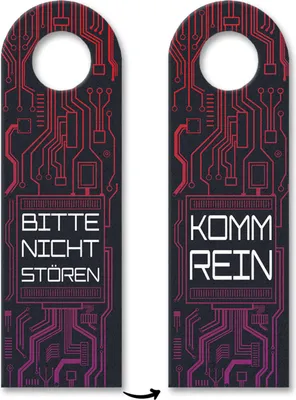 Produktbild von Bitte nicht stören oder Komm rein Türhänger 3er Set in Leiterplatten Optik in
