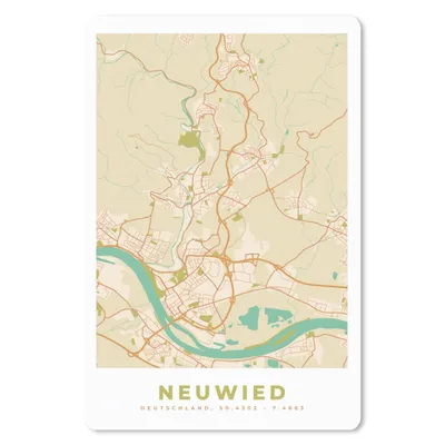 Obrázek produktu pro Podložka pod myš - Vintage - Mapa - Neuwied - Mapa města - 18x27cm - Podložka pod myš
