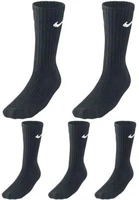 Produktbild von 5 Paar Nike Socken Herren Damen - Farbe: Schwarz - Größe: 42-46