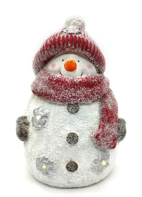 Produktbild von Keramik LED Schneemann 24 x 35cm Dekofigur Weihnachtsdeko