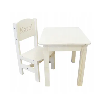 Obrázek produktu pro Dětský stůl a židle | Dřevěný set se jménem | Montessori nábytek | Perfektní pro děti 2-3 roky