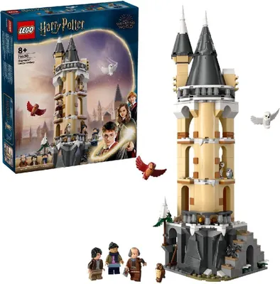 Produktbild von LEGO Harry Potter Eulerei auf Schloss Hogwarts, Abenteuer-Set mit Spielzeug-Tieren und 3 Mini-Figuren, Spielzeug zum Film für Kinder, Geschenk für Mädchen, Jungen und alle Fans ab 8 Jahren 76430