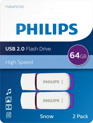Image de Clé USB Philips Snow Edition - 64 Go - USB2.0 - Magic Purple - 2er Pack