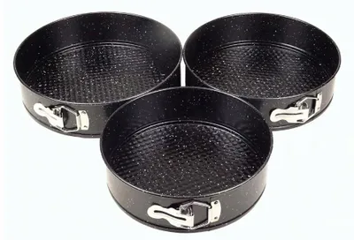 Obrázek produktu pro Rossner Sada forem na dort s odnímatelným dnem, 3 kusy, 24-28 cm, černá barva