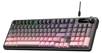 Image de Clavier filaire de 98 touches, clavier de jeu et clavier pour le bureau, avec éclairage RGB