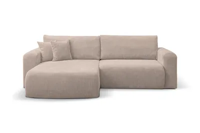 Produktbild von VENASI Ecksofa mit Schlaffunktion & Bettkasten Roma, Braun Cordstoff