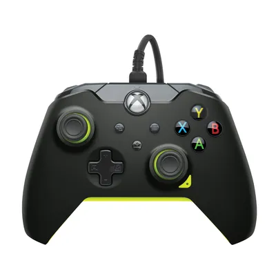 Produktbild von PDP Kabelgebundener Controller: Electric Black Für Xbox Series X|S, Xbox One und Windows 10/11, Gamepad, PC, Xbox One, Xbox Series S, Xbox Series X, D-Pad, Menü-Taste, Schaltfläche Teilen, View button, Analog / Digital, Kabelgebunden, USB