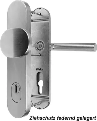 Produktbild von Edelstahl Schutzbeschlag für WOHNUNGSTÜREN Knopf / Drücker mit Zylinder- Abdeckung (32278)