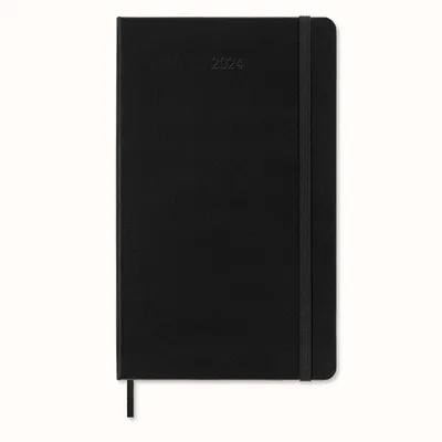Produktbild von Moleskine 12 Monate Wochenkalender 2024, L/A5, 1 Wo = 2 Seiten, Horizontal, Hard Cover, Schwarz