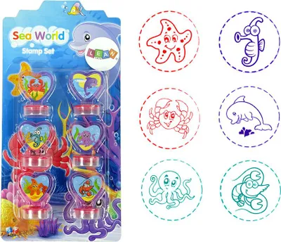 Produktbild von Dekorative Meerestiere Herzstempel 6 Muster