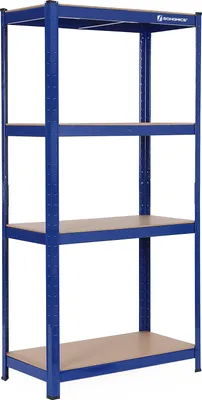 Produktbild von SONGMICS Lagerregal, 160 x 80 x 40 cm, bis 520 kg belastbar, 4 verstellbare Ablagen, Schwerlastregal, Kellerregal,  Regal aus Metall, Steckregal, Werkstattregal, Keller, Garage, blau GLR44Q