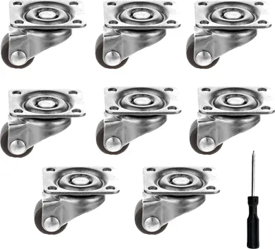 Produktbild von Kleine Lenkrollen, 360 Grad Lenkrollen Set, Lenkrollen mit Kugellager für Kleine Möbel, Küchengeräte, Wischeimer, Geräuschlos(mit schraubenzieher)