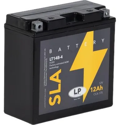 Productafbeelding van AGM-accu, 12V, 12Ah, geschikt als startaccu voor motorfietsen, model MS LT14B-4