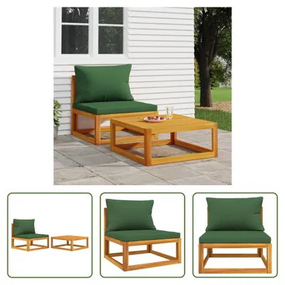 Produktbild von The Living Store 2-tlg. Garten-Sofa-Set mit Kissen Massivholz Akazie